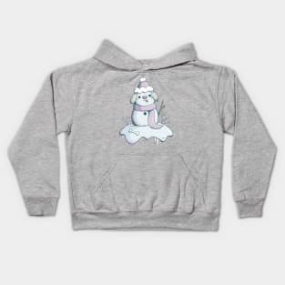 Winter Snow Pup Kids Hoodie